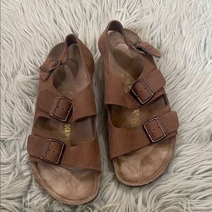 Birkenstock  Brown Leather Sandals